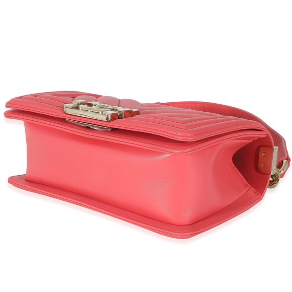 Chanel 19P Red Chevron Quilted Small Boy Bag - Picture 7 of 8